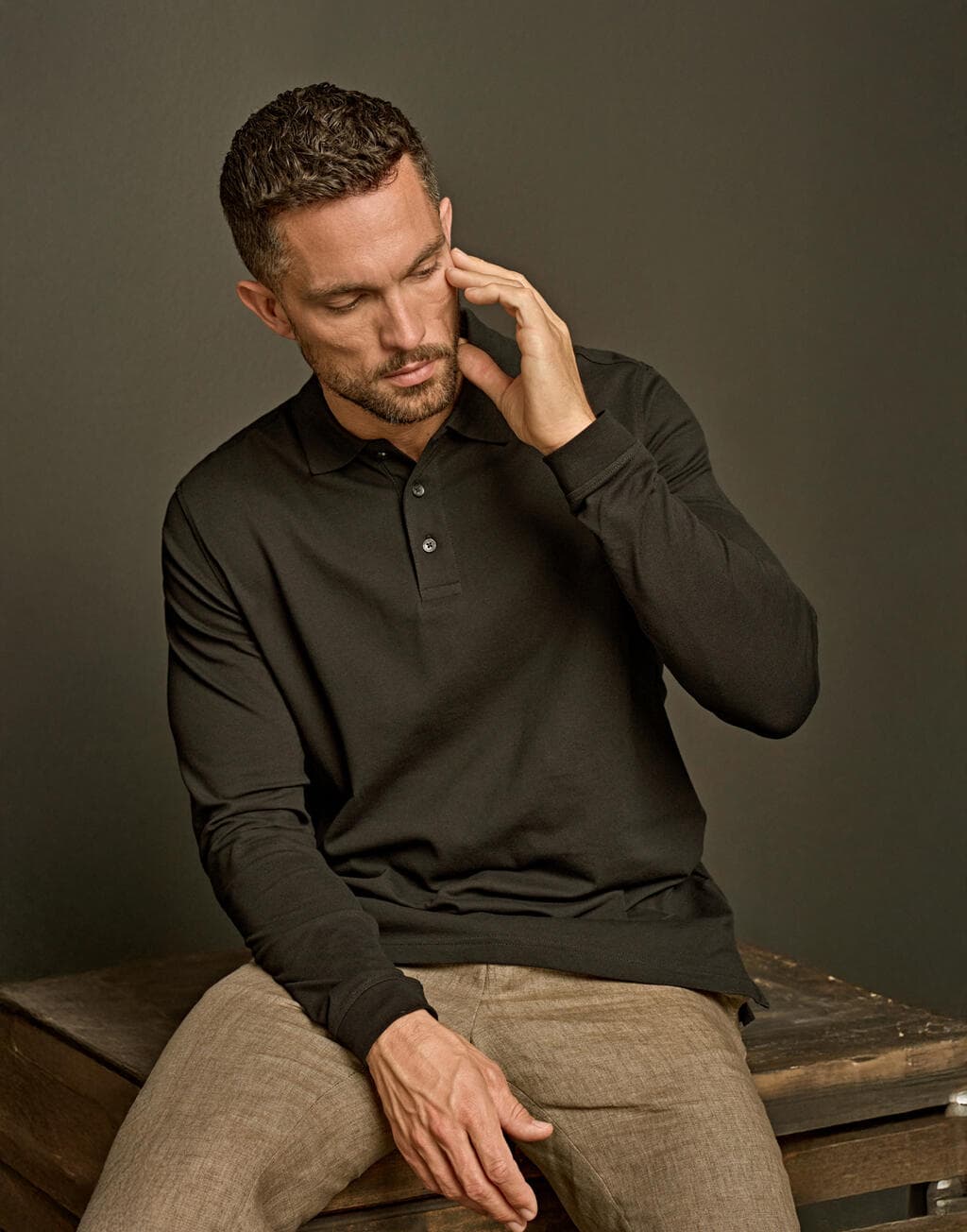 Luxury LS Stretch Polo