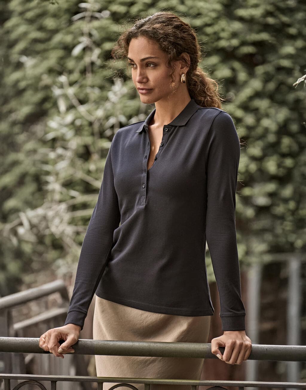 Ladies Luxury LS Stretch Polo