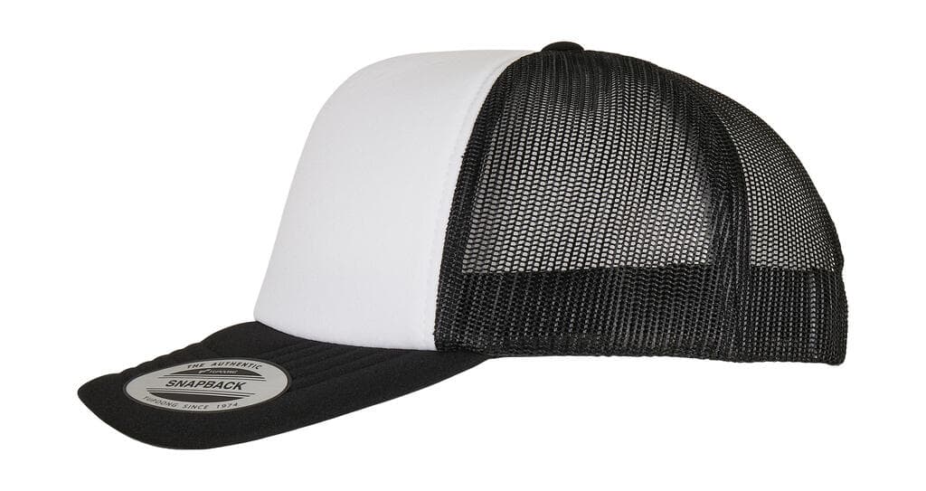 Classic Curved Foam Trucker Cap - White Front - vue 2