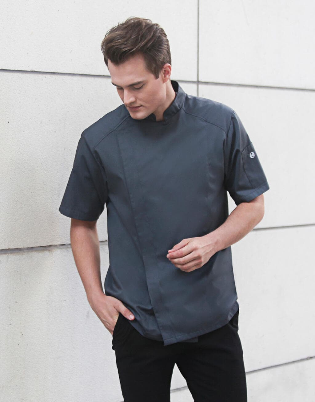 Short-Sleeve Chef Jacket Modern-Look - vue 2
