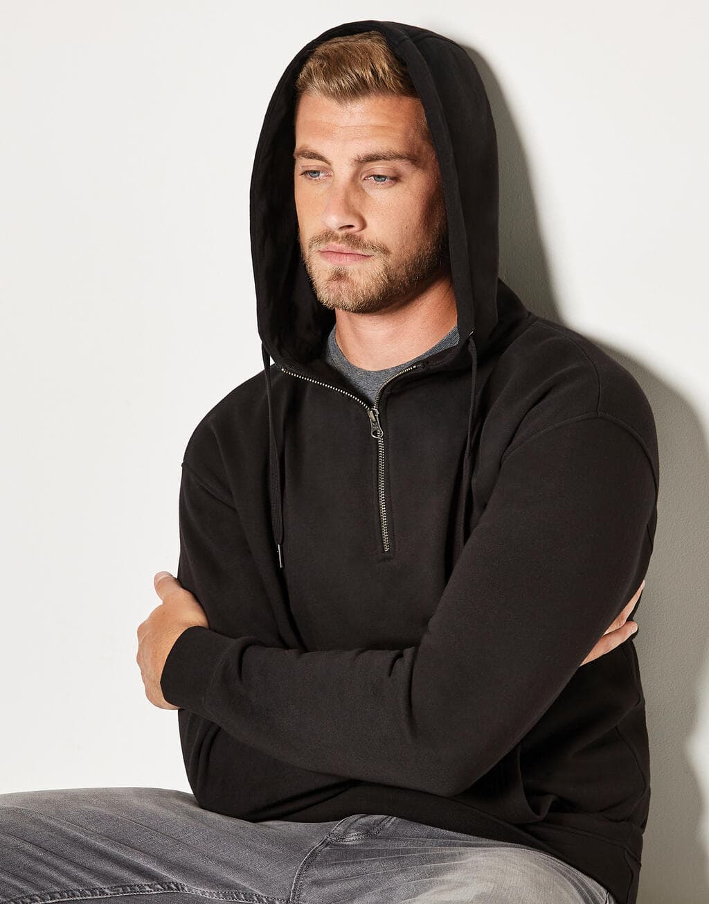 Regular Fit 1/4 Zip Hoodie - vue 2