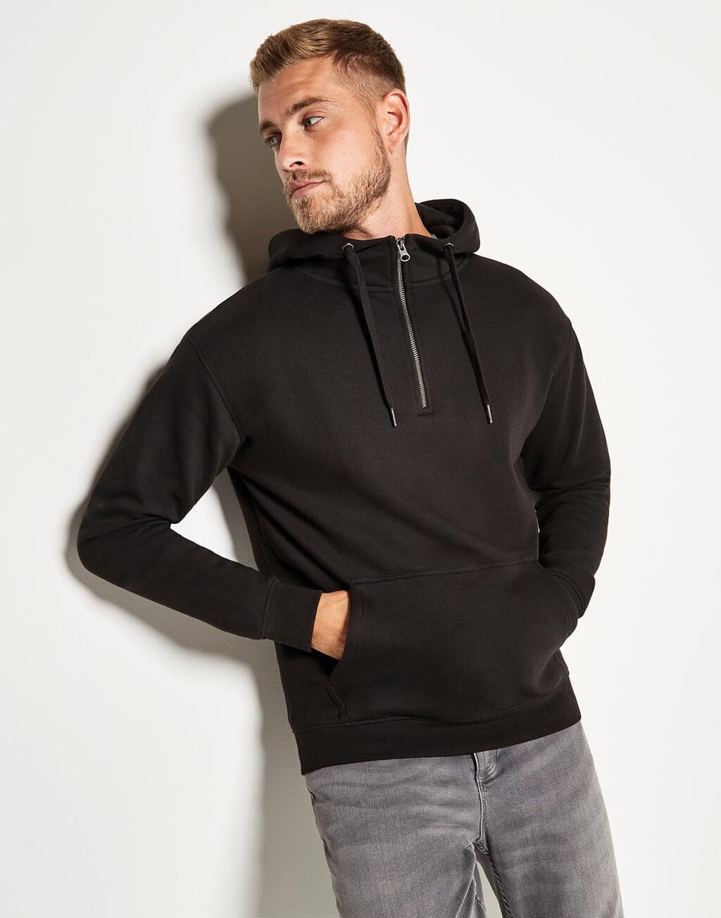 Regular Fit 1/4 Zip Hoodie - vue 3