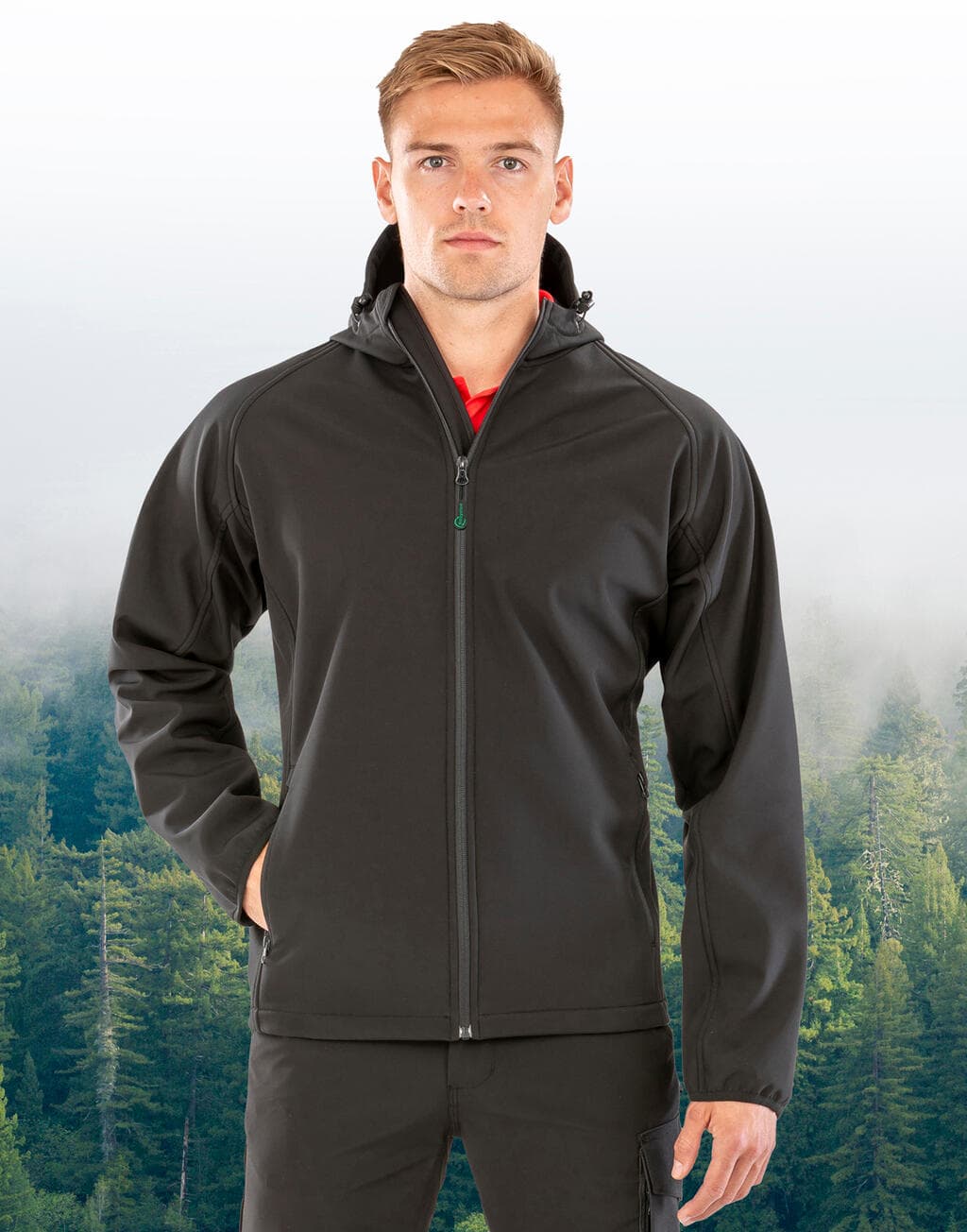 Men's Recycled 3-Layer Hooded Softshell - vue 2