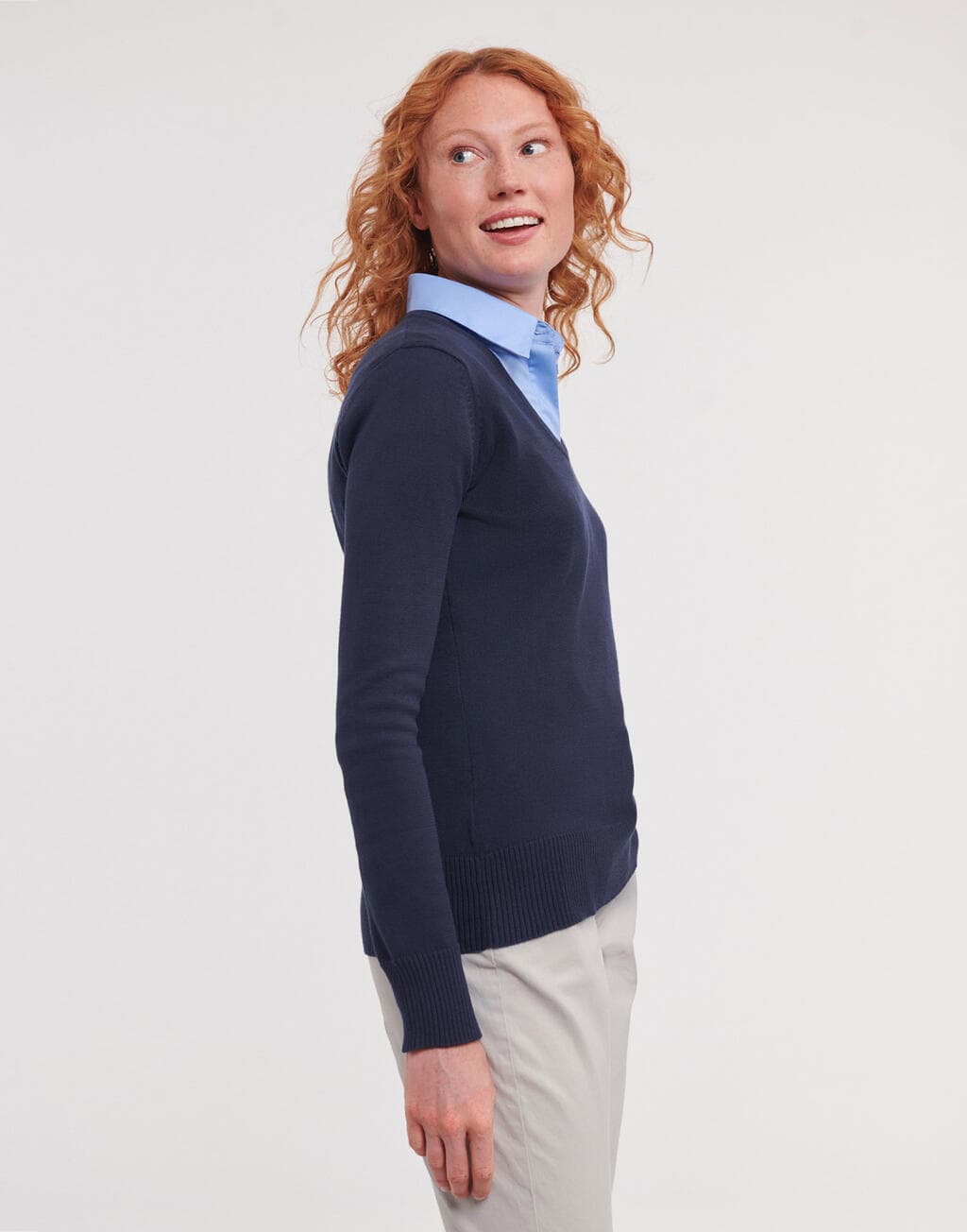 Ladies’ V-Neck Knitted Pullover - vue 2