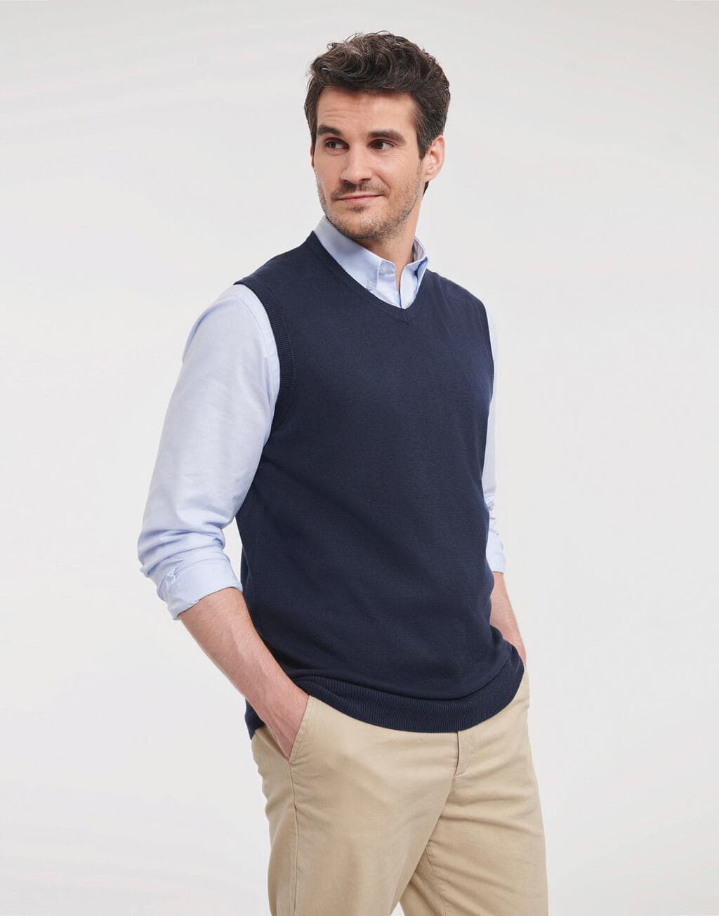 Adults' V-Neck Sleeveless Knitted Pullover - vue 2