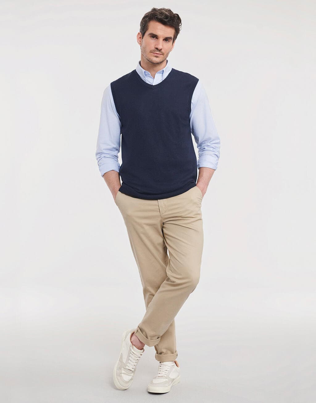 Adults' V-Neck Sleeveless Knitted Pullover - vue 4