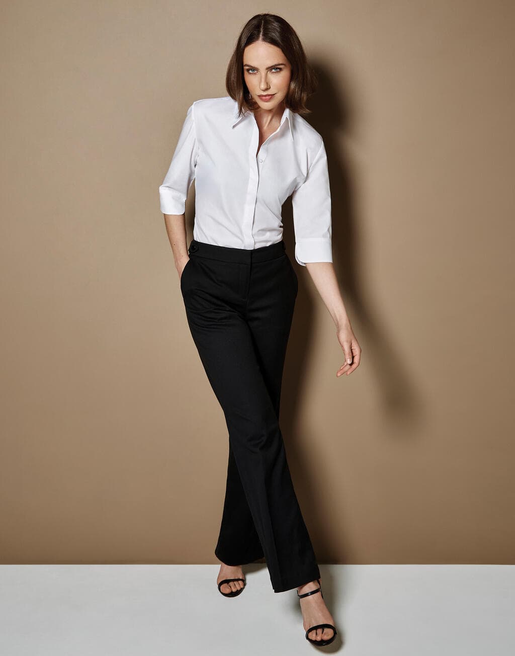 Women's Tailored Fit Continental Blouse 3/4 Sleeve - vue 3