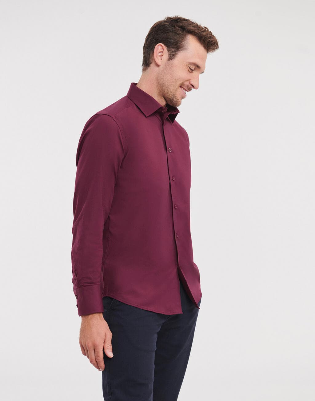 Fitted Long Sleeve Stretch Shirt - vue 2