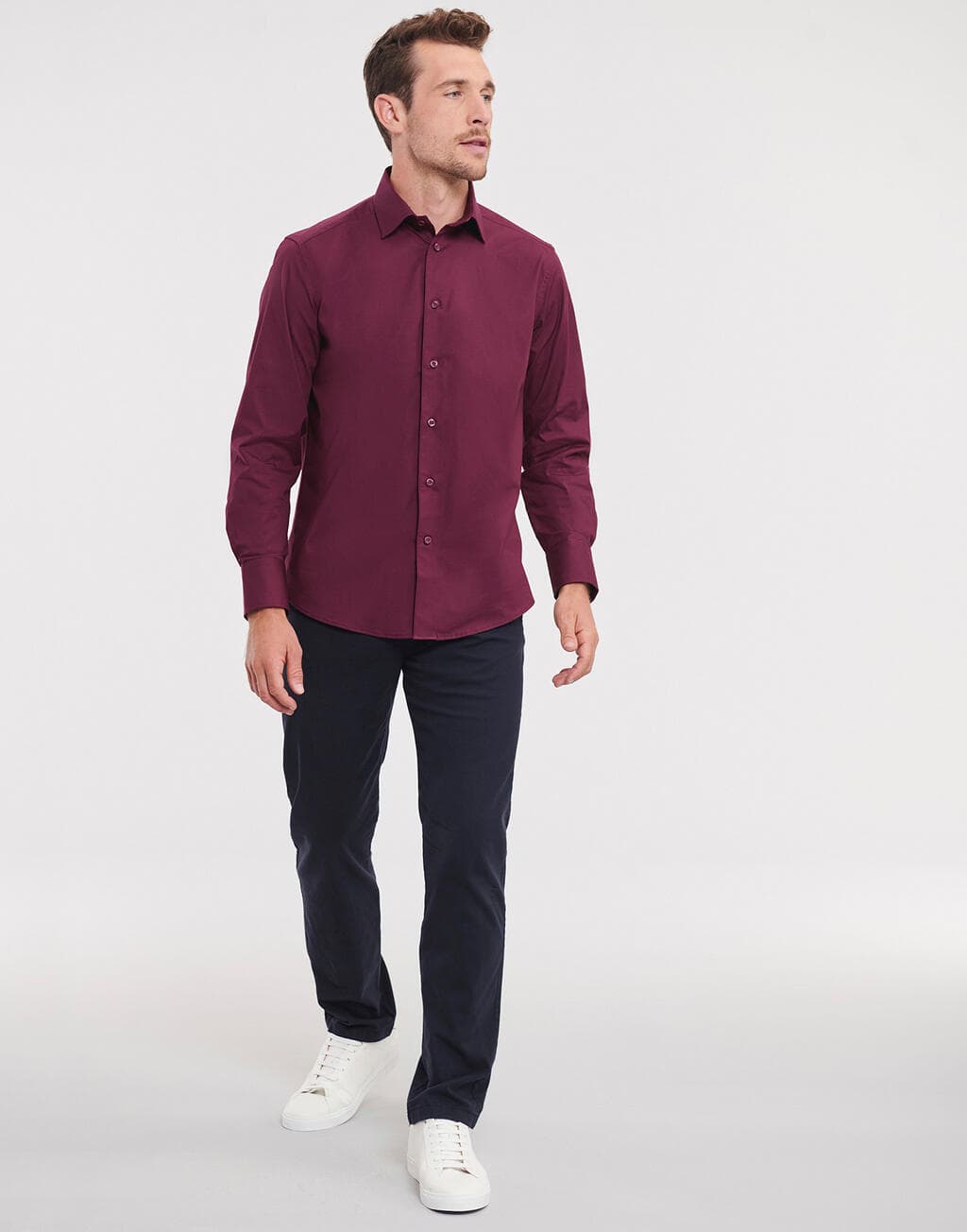 Fitted Long Sleeve Stretch Shirt - vue 3