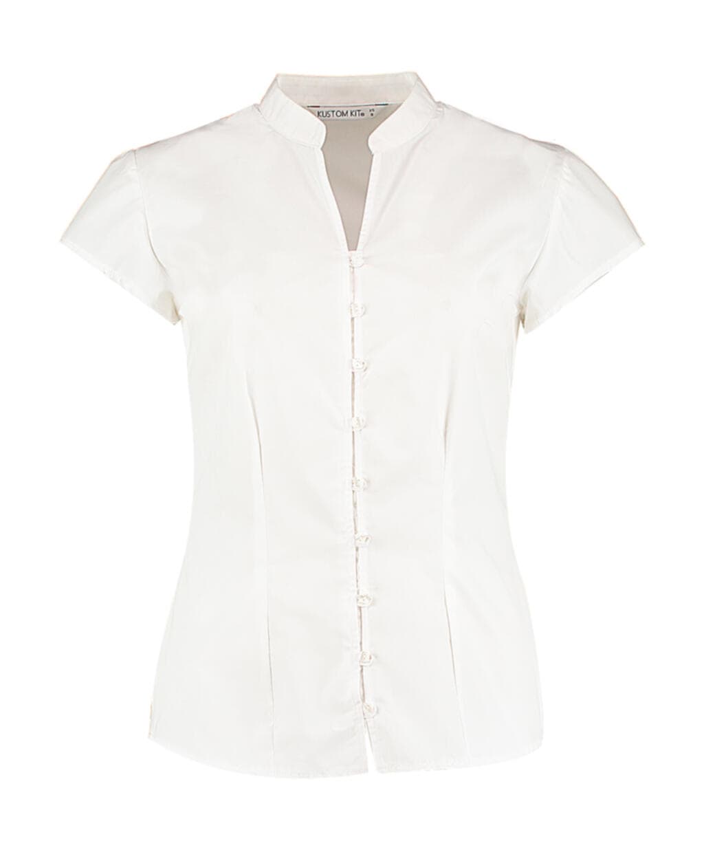 Women's Tailored Fit Mandarin Collar Blouse SSL - vue 2
