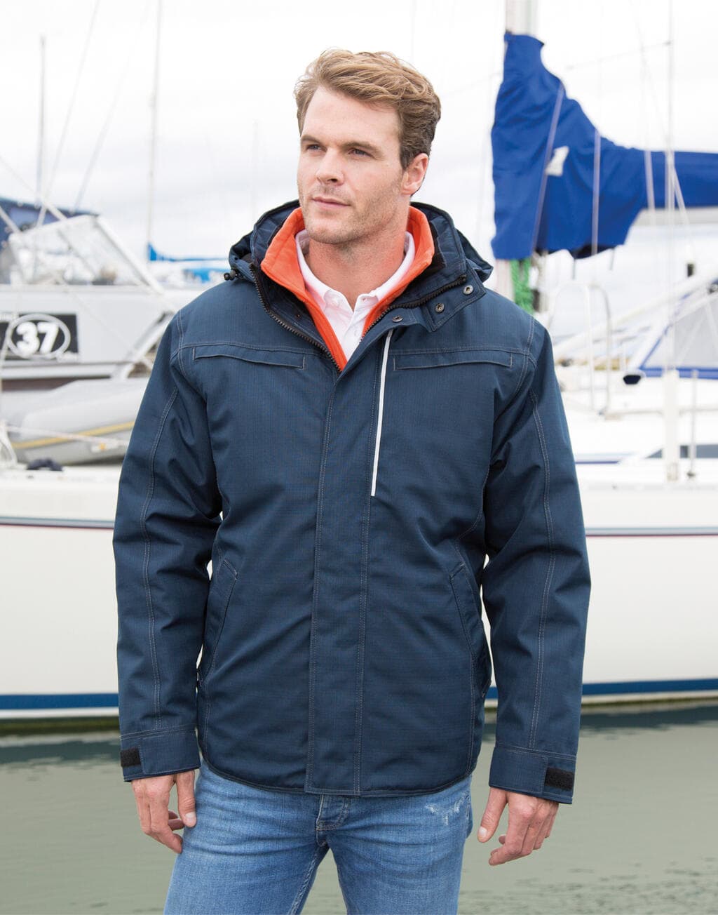 Denim Texture Rugged Jacket - vue 4