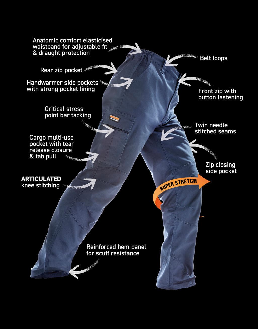 Work Guard Stretch Trousers Reg - vue 5