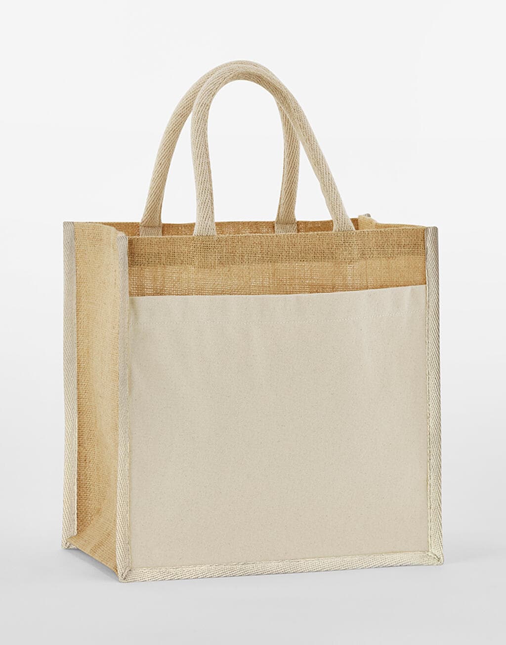 Cotton Pocket Natural Starched Jute Midi Tote - vue 6