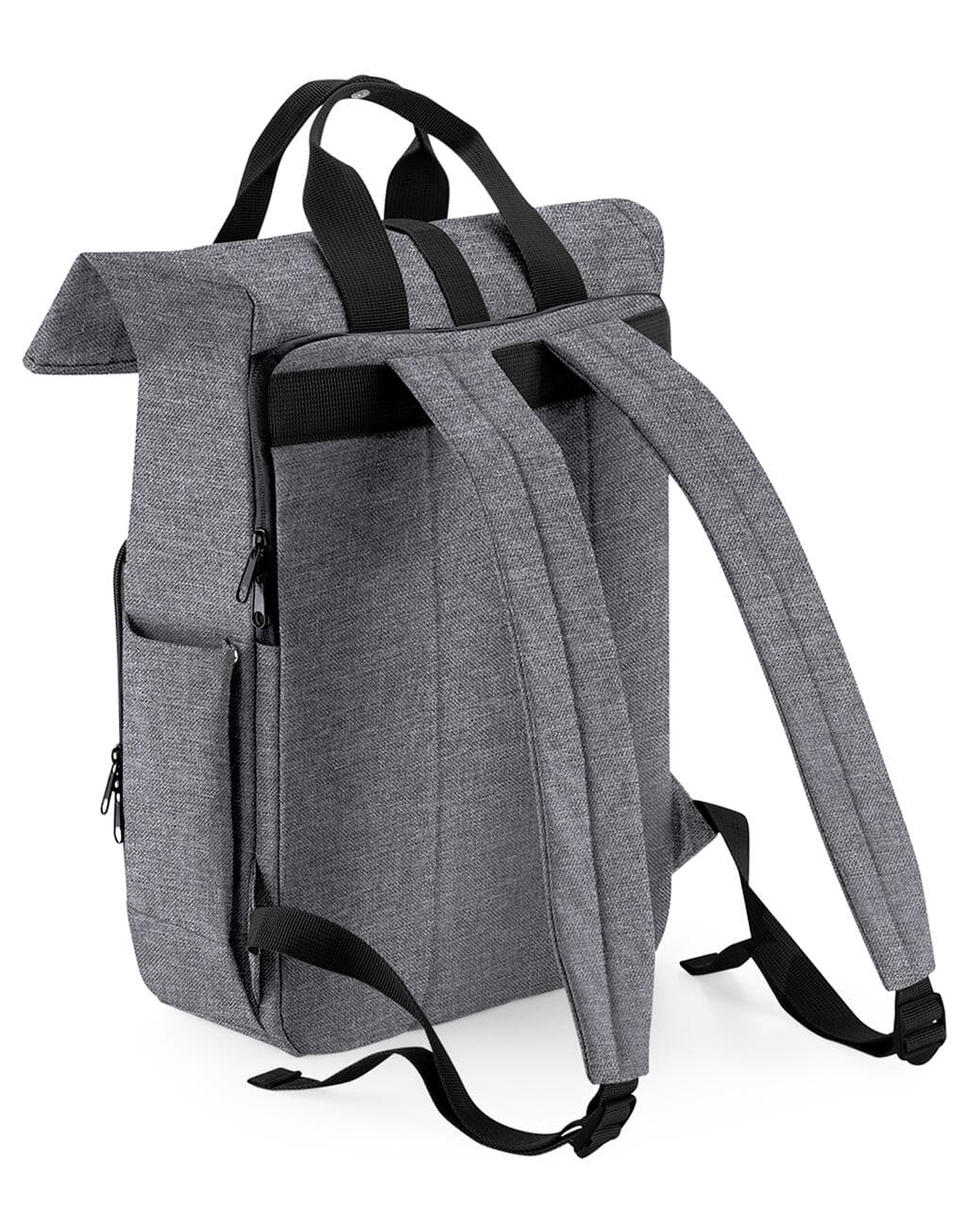 Recycled Twin Handle Roll-Top Laptop Backpack - vue 4