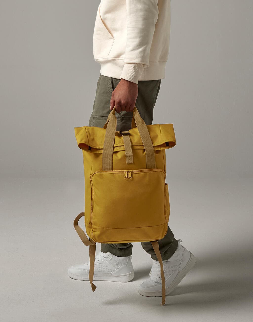 Recycled Twin Handle Roll-Top Laptop Backpack - vue 2