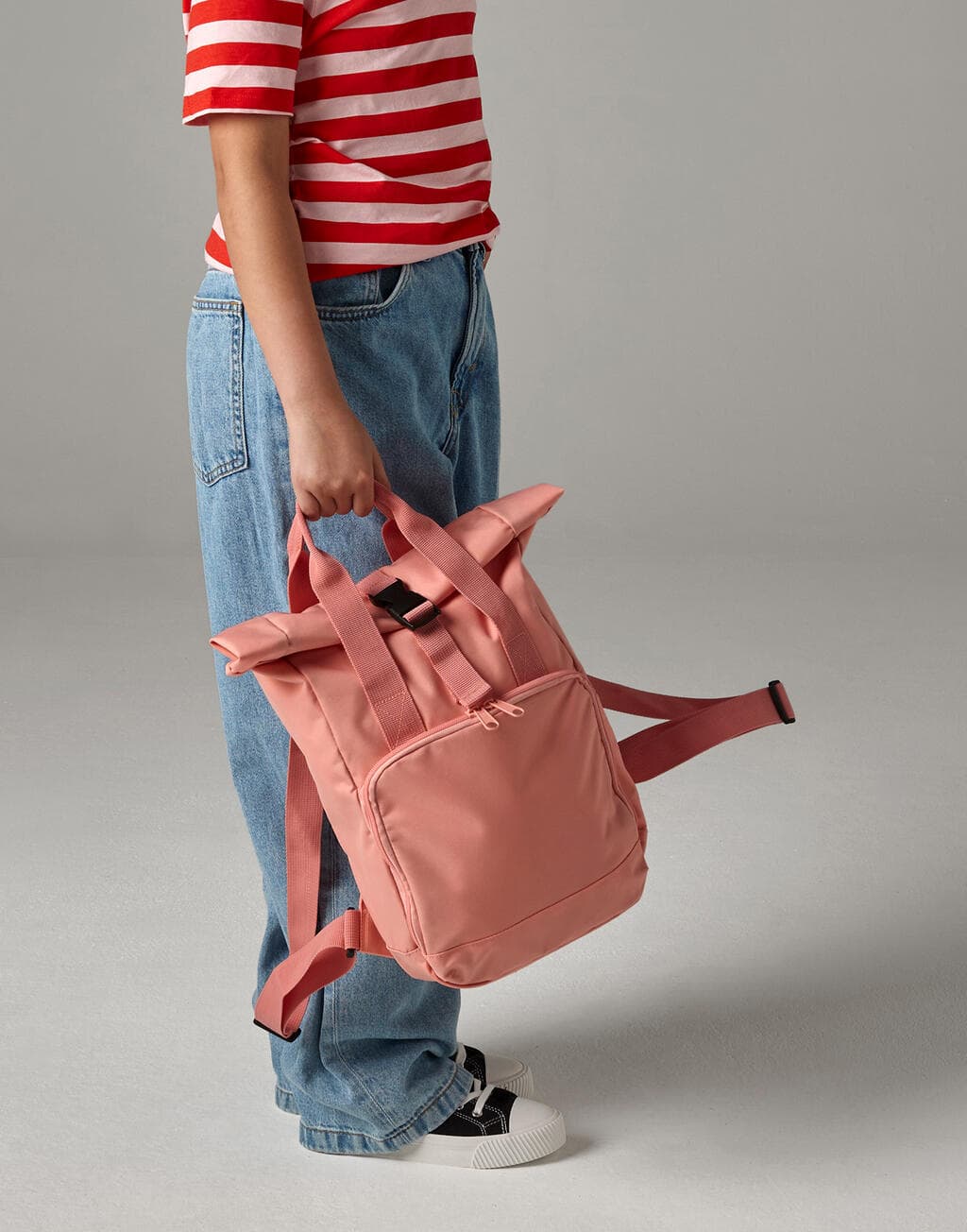 Recycled Mini Twin Handle Roll-Top Backpack - vue 4