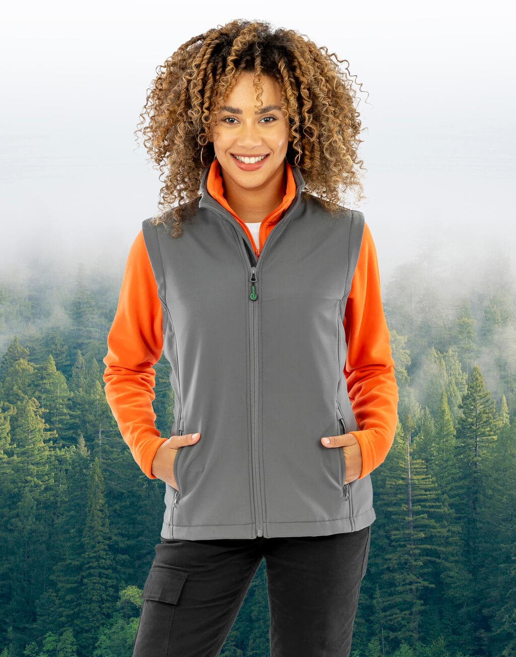 Women's Recycled 2-Layer Printable Softshell B/W - vue 3