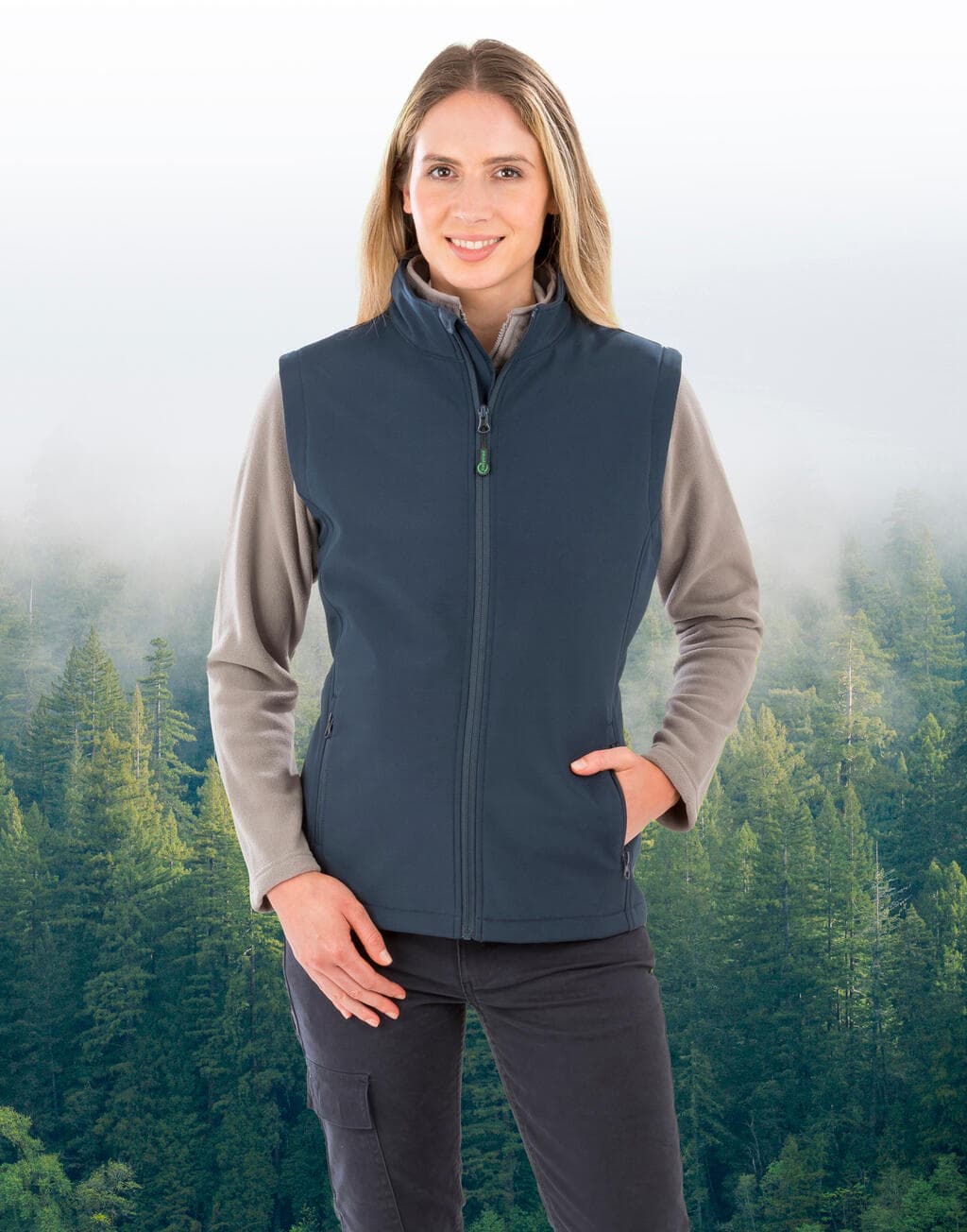 Women's Recycled 2-Layer Printable Softshell B/W - vue 5
