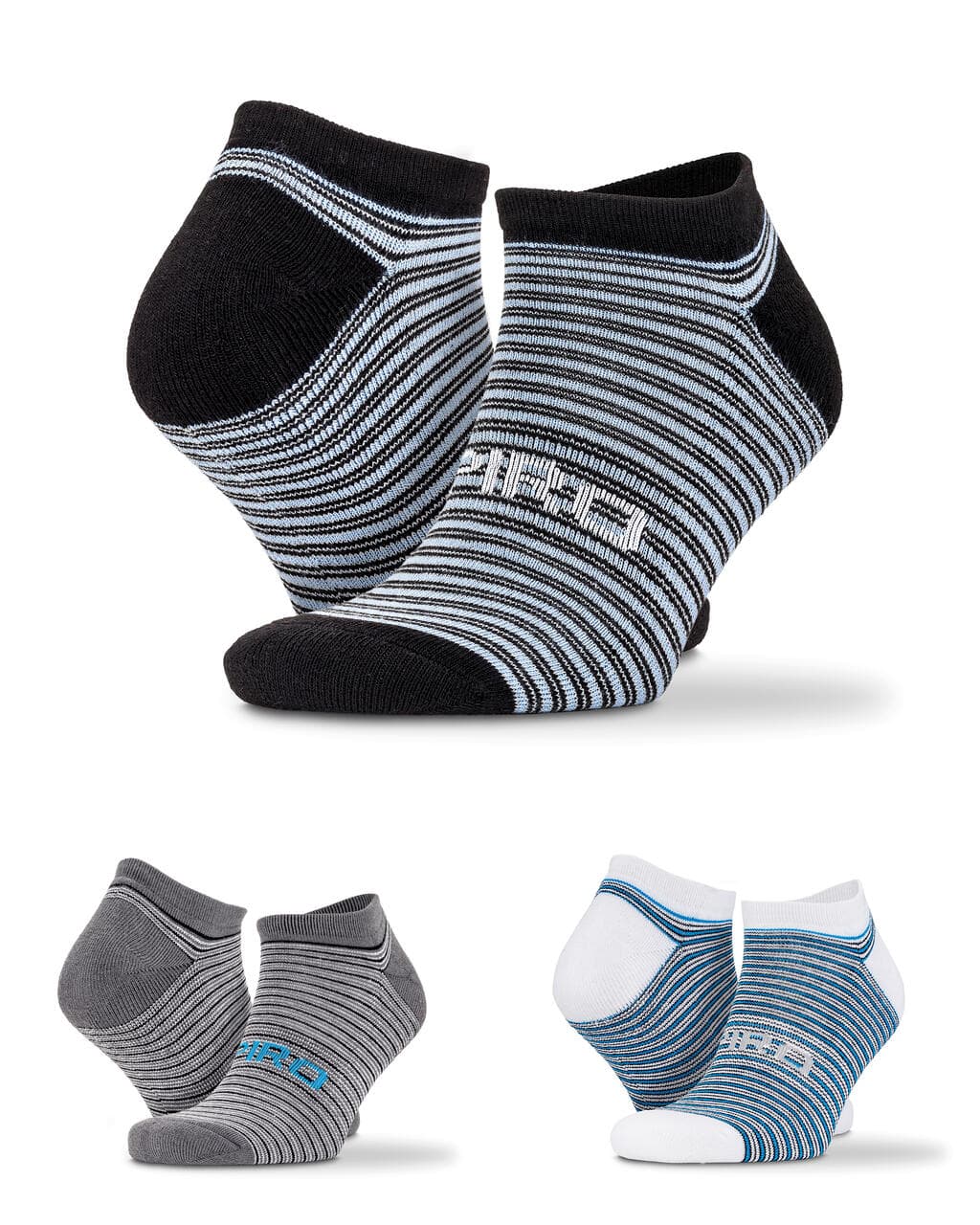 3-Pack Mixed Stripe Sneaker Socks - vue 3